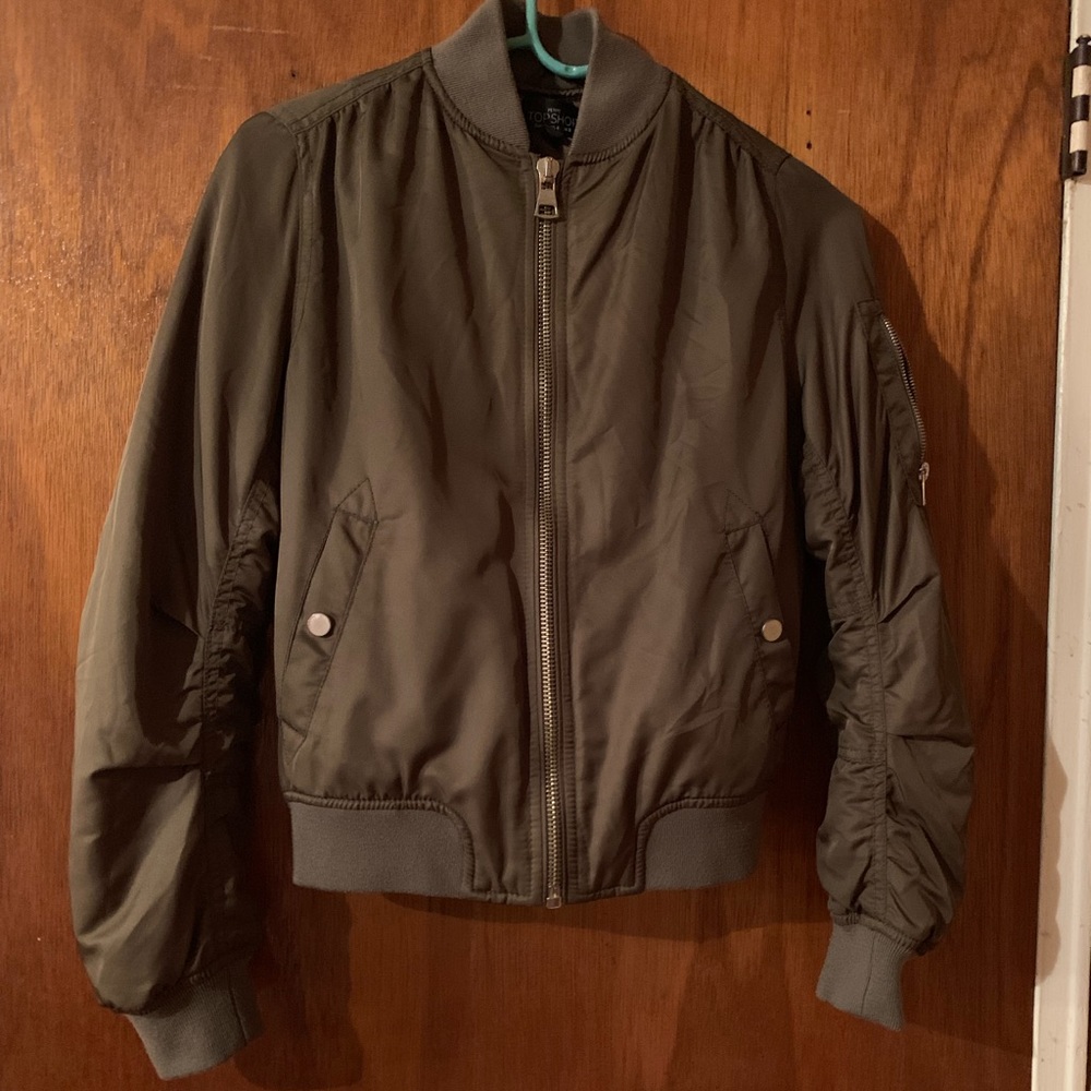 Top Shop Olive Green Bomber Jacket